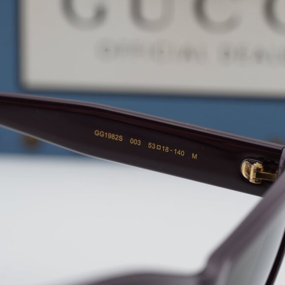 Gucci GG1982S 003 Cat Eye Sunglasses - Shiny Dark Purple\\Solid Smoke main image 11